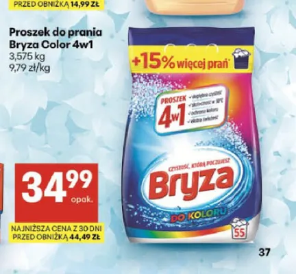 Proszek do prania Bryza Color 4w1 promocja w Delikatesy Centrum