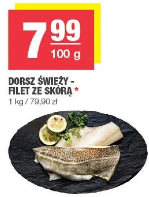Dorsz świeży - filet ze skórą promocja w SPAR