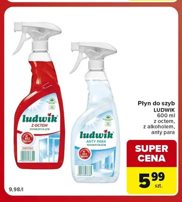 Płyn do szyb Ludwik z octem promocja w Carrefour Market