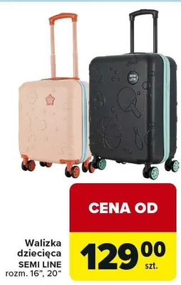 Walizka dziecięca Semi Line rozm. 16", 20" promocja w Carrefour