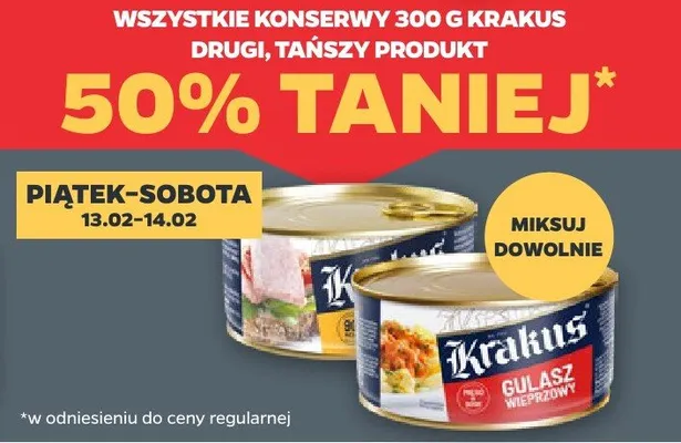 Wszystkie konserwy Krakus 300 g DRUGA -50% promocja w Netto