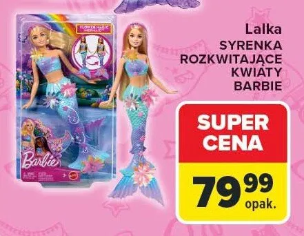 Lalka syrenka rozkwitające kwiaty promocja w Carrefour