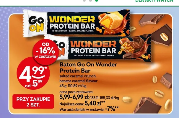 Baton proteinowy Go On Wonder Salted Caramel Crunch promocja w Żabka