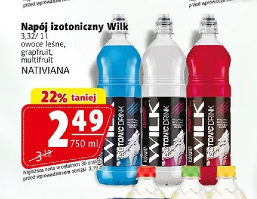 Napój izotoniczny Wilk multifruit promocja w Prim Market