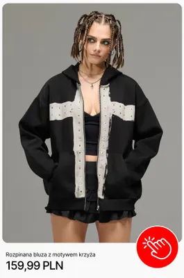 Rozpinana bluza z motywem krzyża Cropp promocja w Cropp