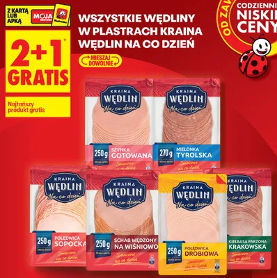 Szynka gotowana w plastrach Kraina Wędlin Na co dzień promocja w Biedronka