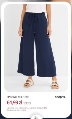 Spodnie culotte Bonprix promocja w bonprix