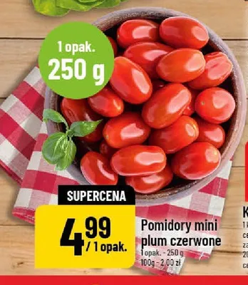 Pomidory mini plum czerwone promocja w POLOmarket