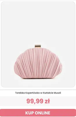 Torebka kopertówka w kształcie muszli Renee promocja w Renee