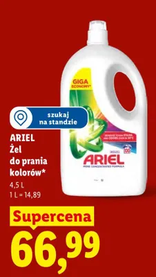 Żel do prania Ariel do kolorów promocja w Lidl