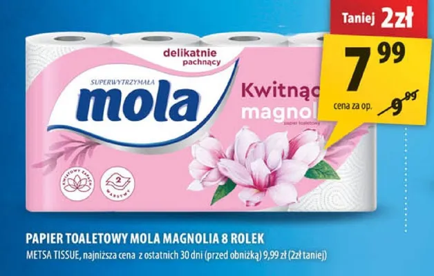 Papier toaletowy Mola Magnolia 8 rolek promocja w Arhelan