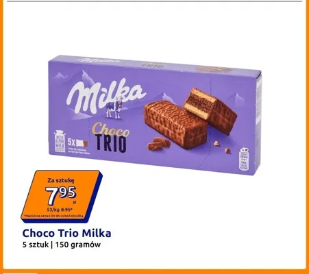Ciastka Choco Trio Milka 5-pak 150 g promocja w Action