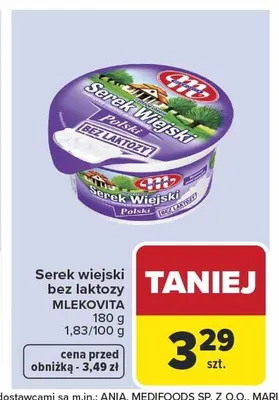 Serek wiejski bez laktozy Mlekovita promocja w Carrefour Market