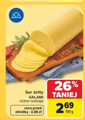 Ser żółty Salami promocja w Carrefour Market