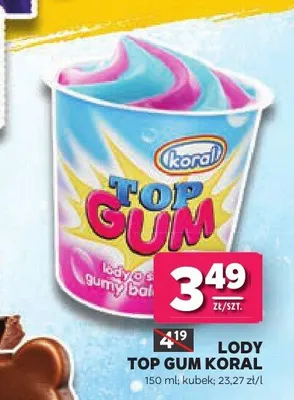Lody Top Gum Koral promocja w Stokrotka