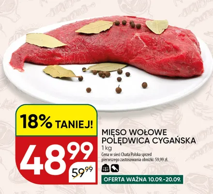 Mięso wołowe polędwica cygańska promocja w Chata Polska