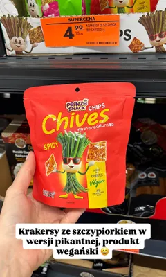 Krakersy ze szczypiorkiem Prinze Snack Chives Chips Spicy promocja w Biedronka