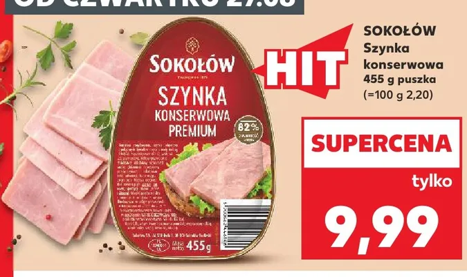 Szynka konserwowa Sokołów promocja w Kaufland