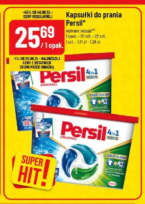 Kapsułki do prania Persil 4in1 Discs Universal 20-pak promocja w POLOmarket