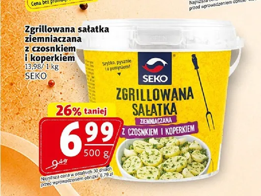 Zgrillowana sałatka ziemniaczana z czosnkiem i koperkiem Seko promocja w Prim Market