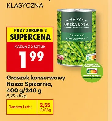 Groszek konserwowy Nasza Spiżarnia promocja w Biedronka
