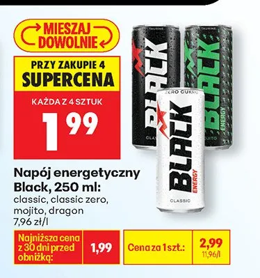Napój energetyczny Black classic promocja w Biedronka