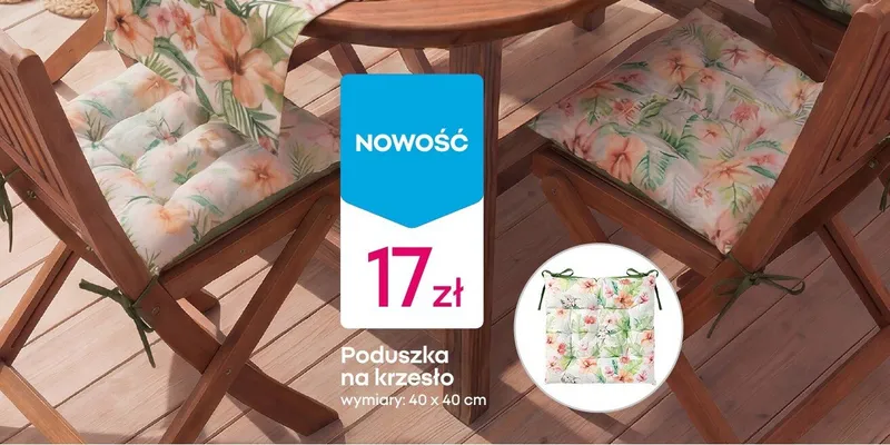 Poduszka na krzesło 40x40cm promocja w Pepco