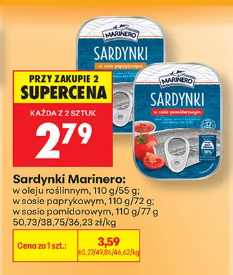 Sardynki w sosie pomidorowym Marinero promocja w Biedronka