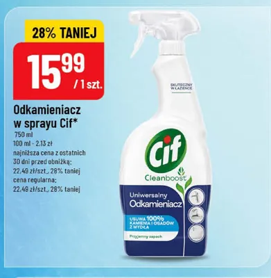 Odkamieniacz w sprayu Cif Cleanboost promocja w POLOmarket