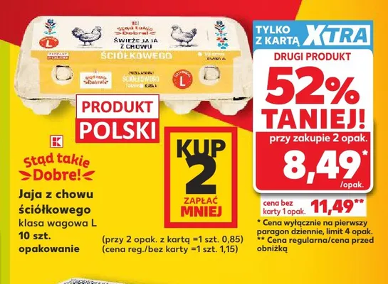Jajka kurze z chowu ściółkowego Stąd Takie Dobre! promocja w Kaufland