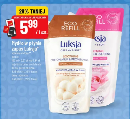 Mydło w płynie zapas Softening Milk Proteins promocja w POLOmarket