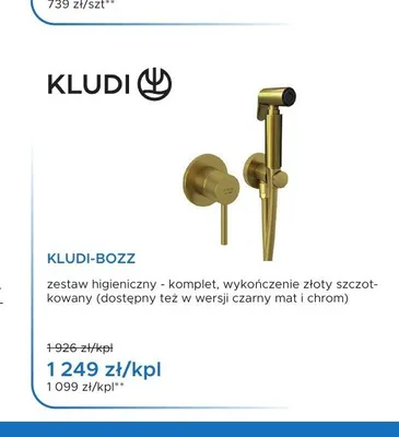 Zestaw higieniczny Kludi Bozz promocja w Blu Salony Łazienek
