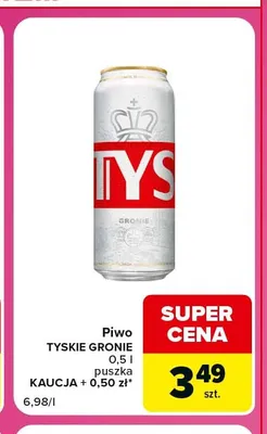 Piwo Tyskie Gronie promocja w Carrefour Market