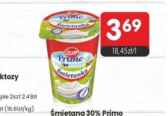 Śmietana 30% Primo Zott promocja w Market Point