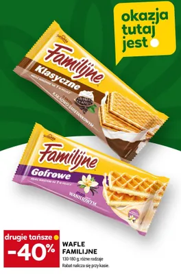 Wafle Familijne Klasyczne o smaku kakaowo-śmietankowym promocja w Stokrotka