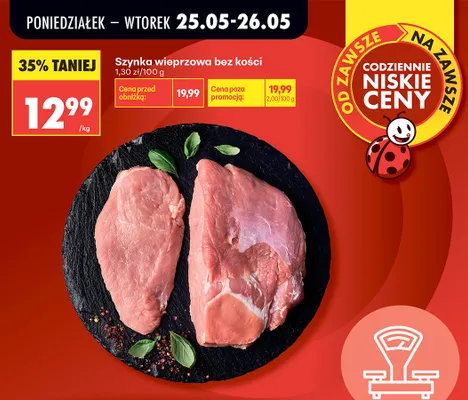 Szynka wieprzowa bez kości promocja w Biedronka