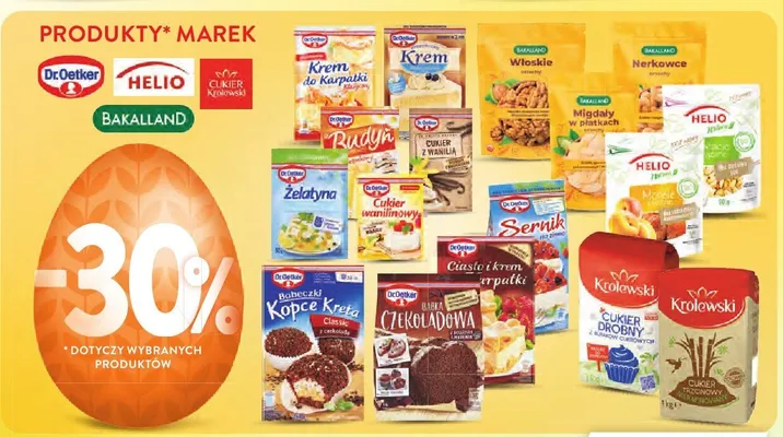 Produkty marek Dr.Oetker, Helio, Cukor Górecki, Bakalland promocja w Intermarche