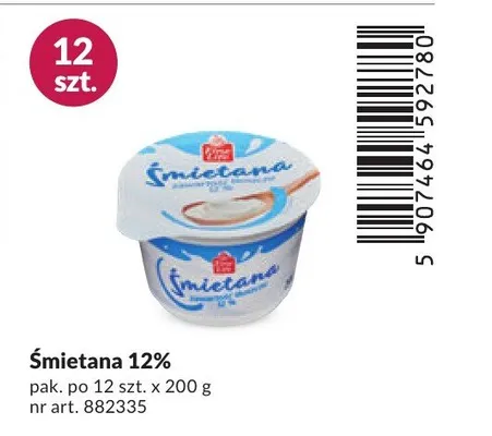 Śmietana 12% promocja w Makro
