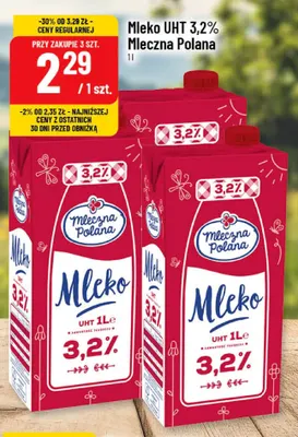 Mleko UHT Mleczna Polana 3,2% promocja w POLOmarket