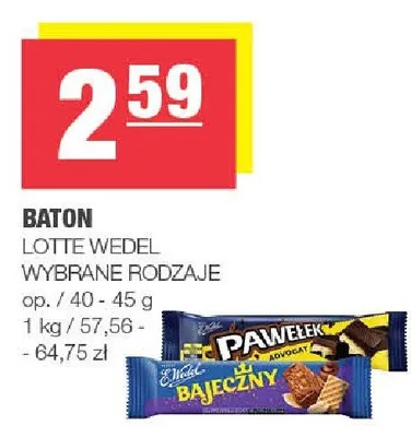 Baton Lotte Wedel wybrane rodzaje promocja w SPAR