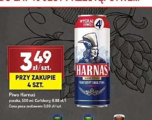 Piwo Harnaś Jasne Pełne promocja w Avita