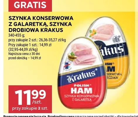 Szynka drobiowa Krakus promocja w Stokrotka