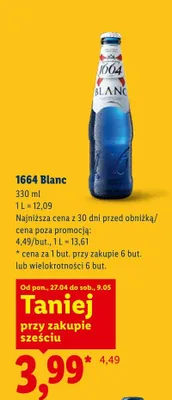 Piwo 1664 Blanc promocja w Lidl