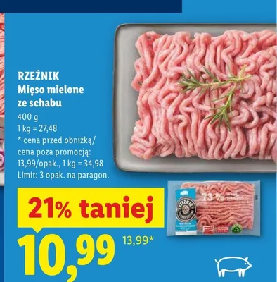 Mięso mielone ze schabu Rzeźnik promocja w Lidl