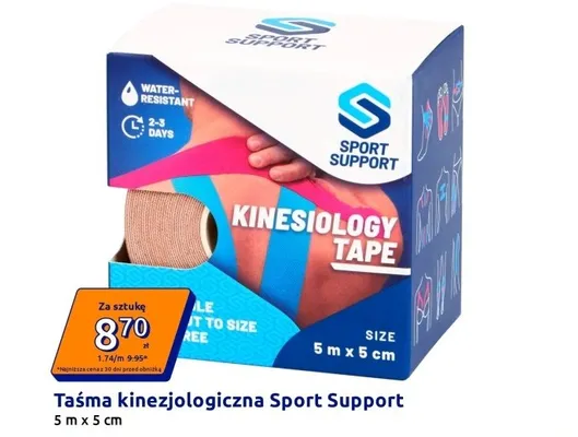 Taśma kinezjologiczna Sport Support 5mx5cm promocja w Action