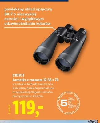 Lornetka z zoomem 12-36x70 Crivit promocja w Lidl