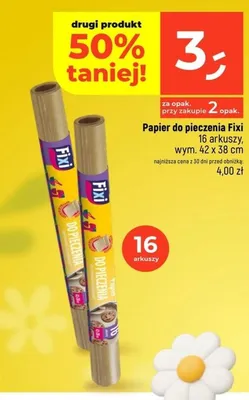 Papier do pieczenia 16 arkuszy, wym. 42 x 38 cm promocja w Dealz