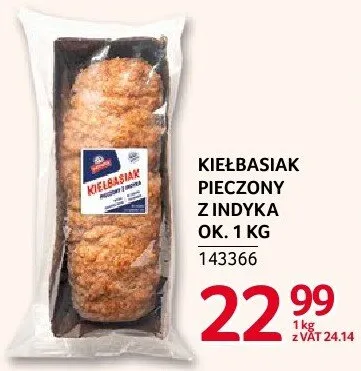Kiełbasiak pieczony z indyka Indykpol ok. 1 kg promocja w Selgros