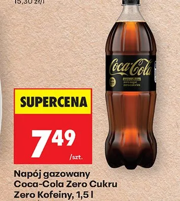 Napój gazowany Coca-Cola Zero Cukru Zero Kofeiny promocja w Biedronka