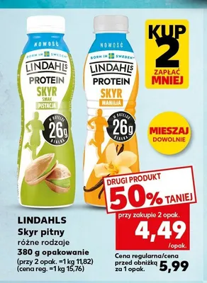 Skyr pitny Lindahls Protein o smaku waniliowym promocja w Kaufland